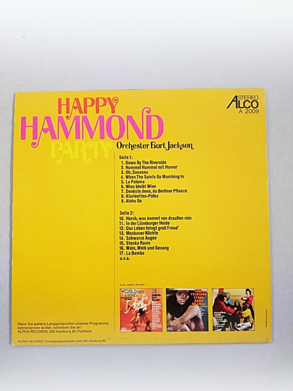 LP Orchester Burt Jackson* – Happy Hammond Party - 17 Pops For Dancing